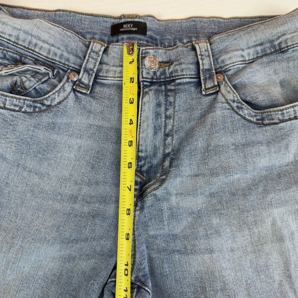 True Religion Ricky Relaxed Straight Jeans Men’s 34w 33x Light Wash Blue